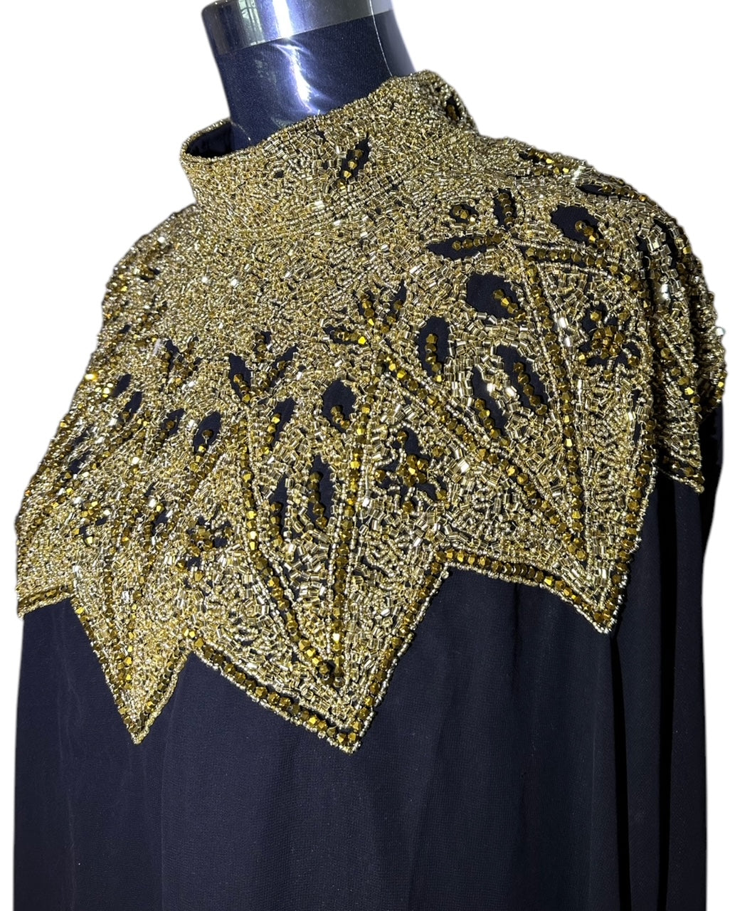 Abaya Cape de Dubaï perlée en 2 pièces