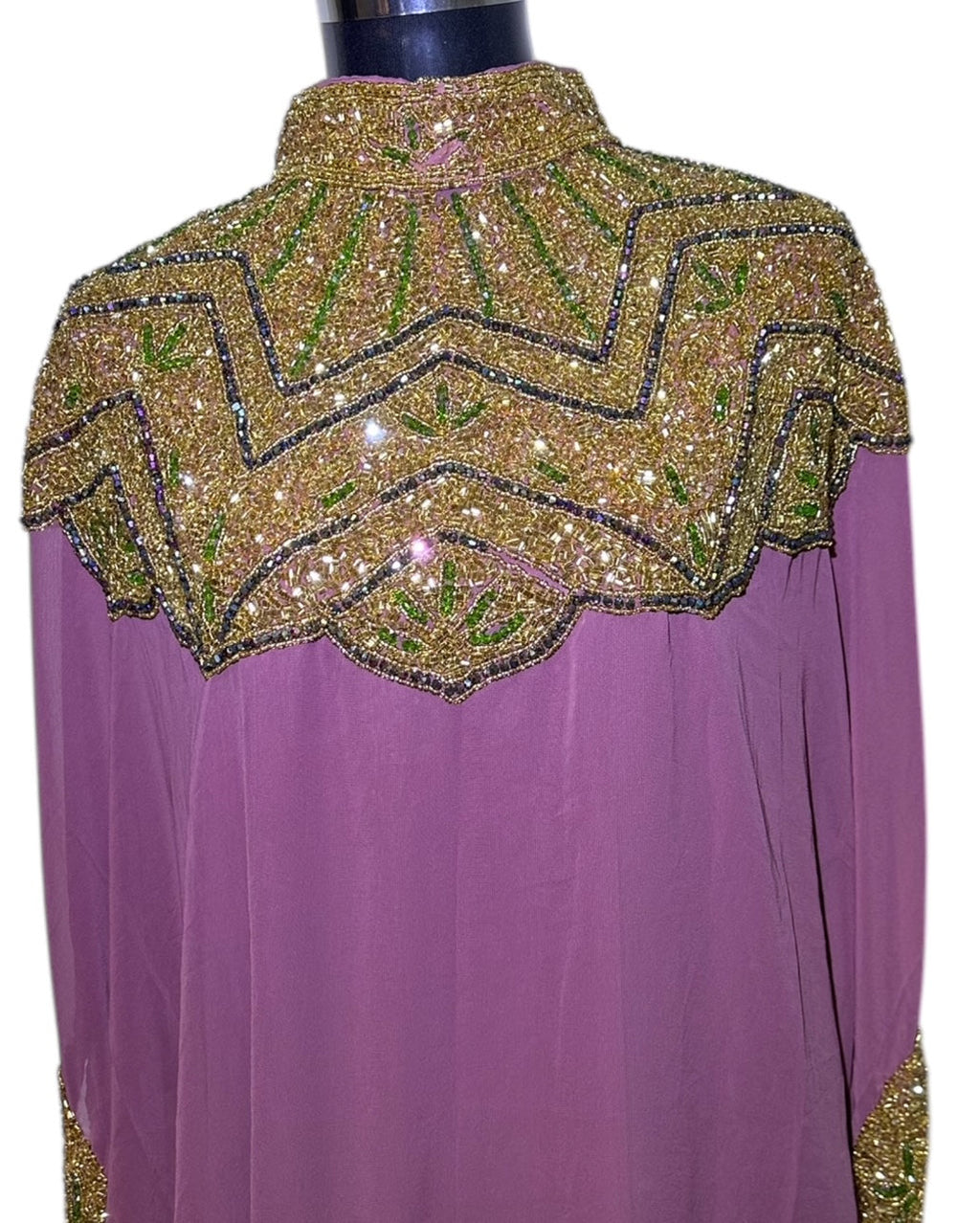 Abaya Cape de Dubaï perlée en 2 pièces