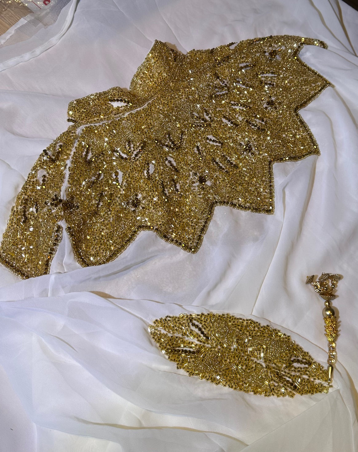 Abaya Cape de Dubaï perlée en 2 pièces