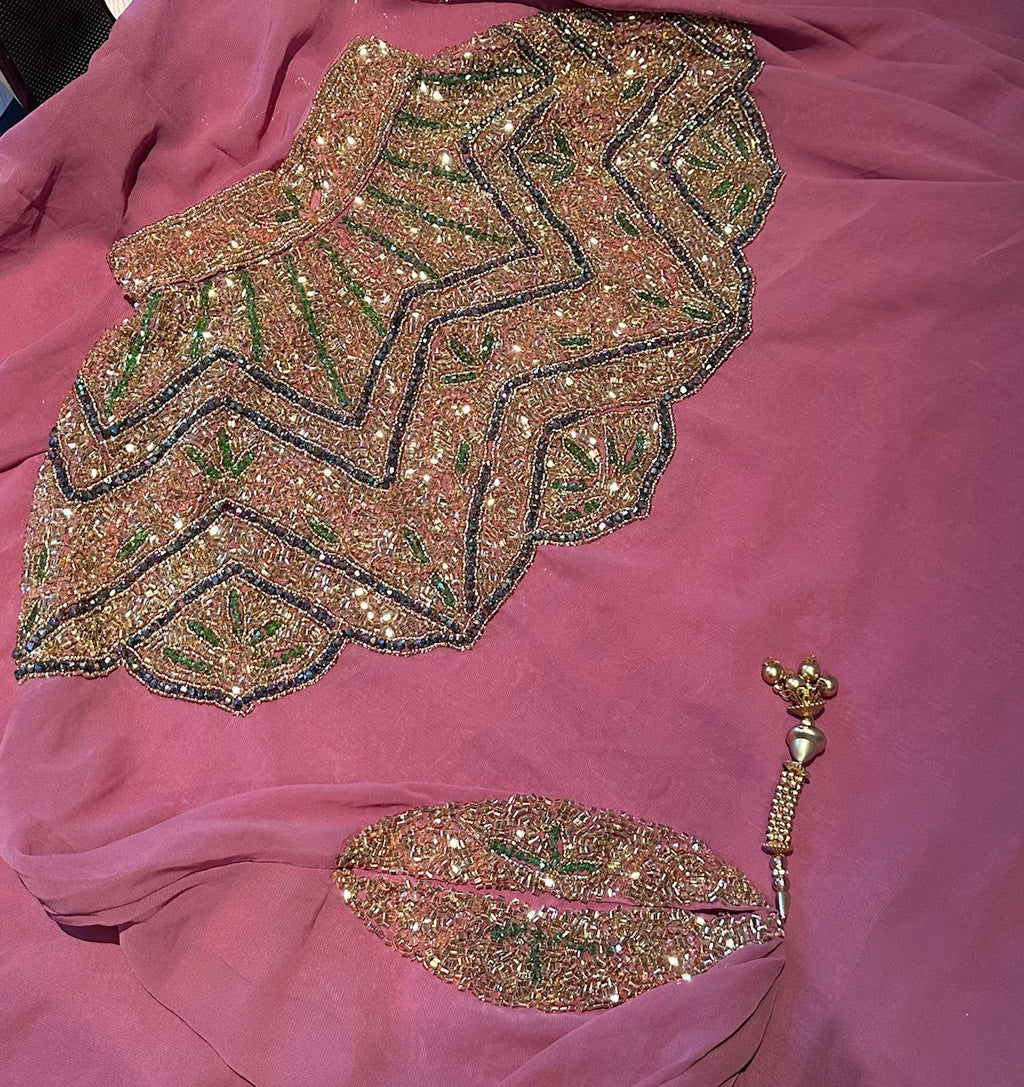 Abaya Cape de Dubaï perlée en 2 pièces
