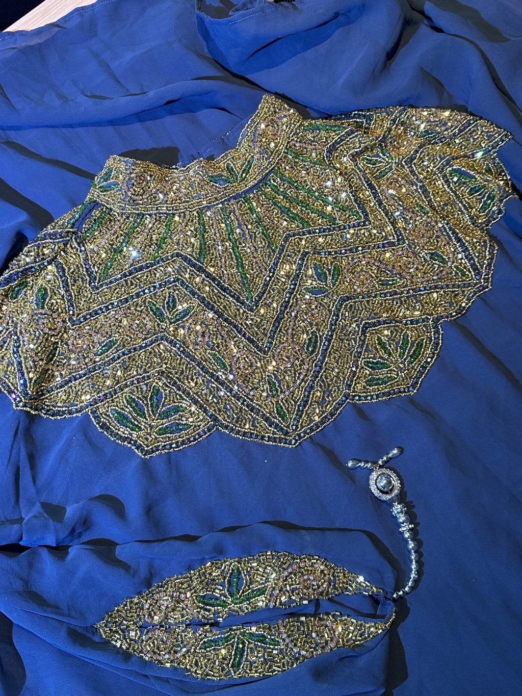 Abaya Cape de Dubaï perlée en 2 pièces